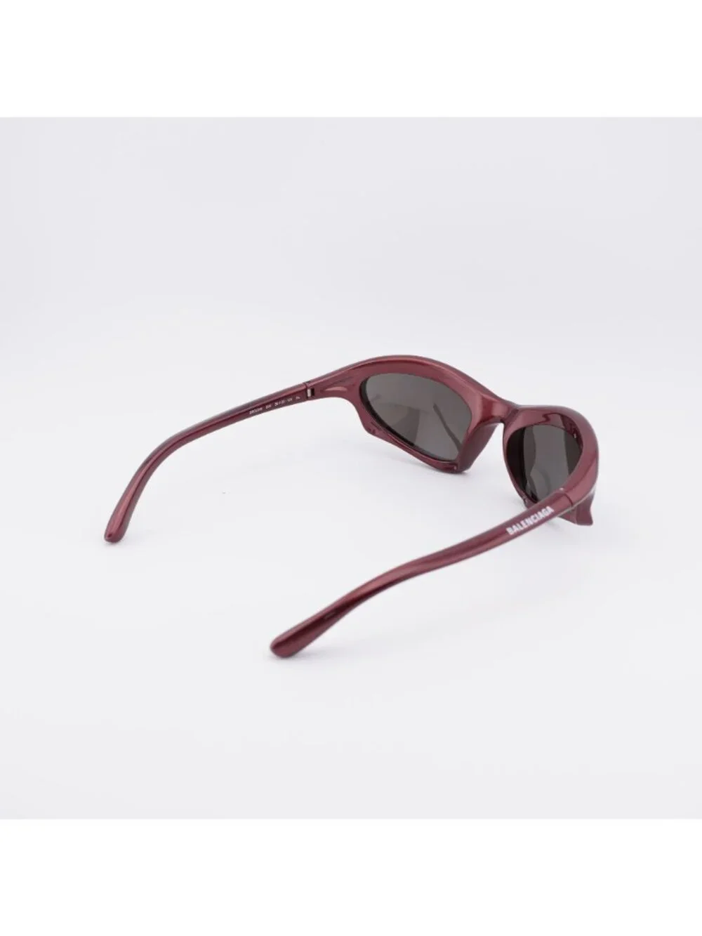 Balenciaga BB0229S 005 Sunglasses Bordeaux Oval Frame, Grey Lenses